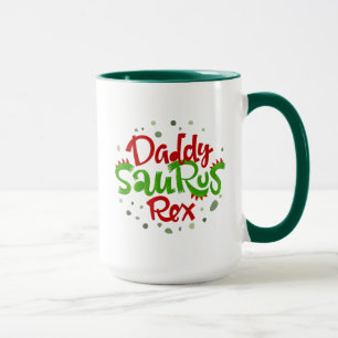 Daddy Saurus Rex Illustration Mug