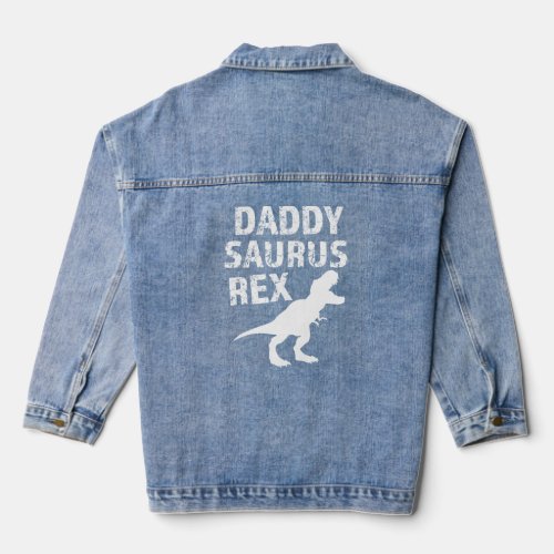 Daddy Saurus Rex Shirt Mens Funny Dino Tshirt Denim Jacket