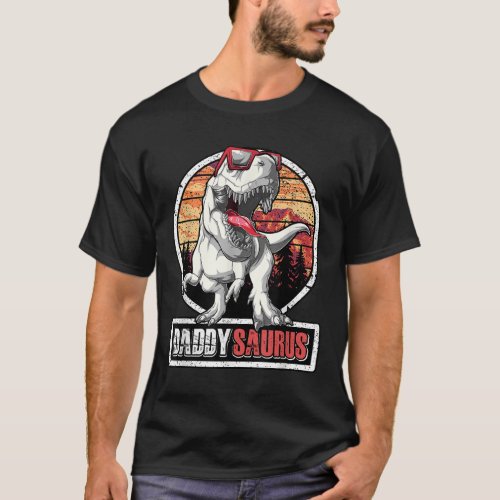 Daddy Saurus T_Rex Dinosaur Dad Saurus T_Shirt