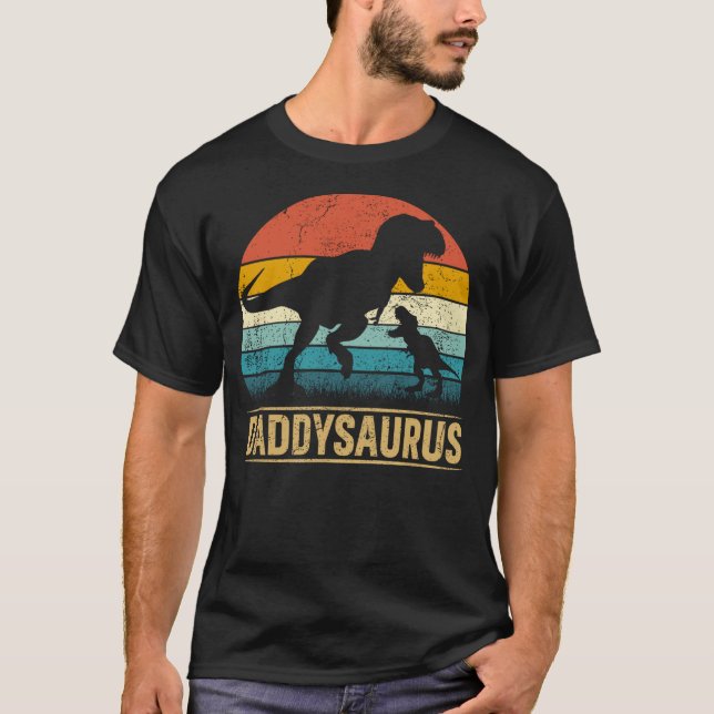 Daddy Saurus T Rex Dinosaur DaddySaurus Funny Fath T-Shirt (Front)