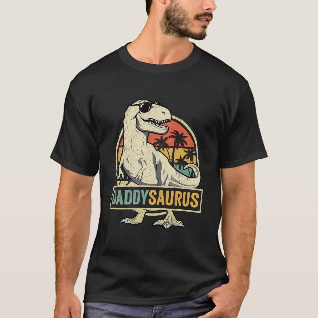 Daddy Saurus T Rex Dinosaur Men Daddysaurus Family T-Shirt (Front)