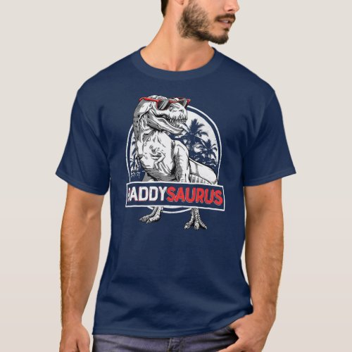 Daddy Saurus T rex Dinosaur Men Fathers Day  T_Shirt