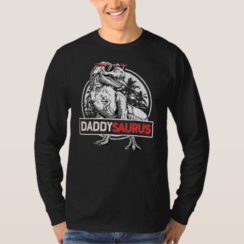 Daddy Saurus T rex Dinosaur Men Fathers Day T_Shirt
