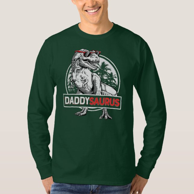 Daddy Saurus T Rex Dinosaur Men Father's Day T-Shirt (Front)