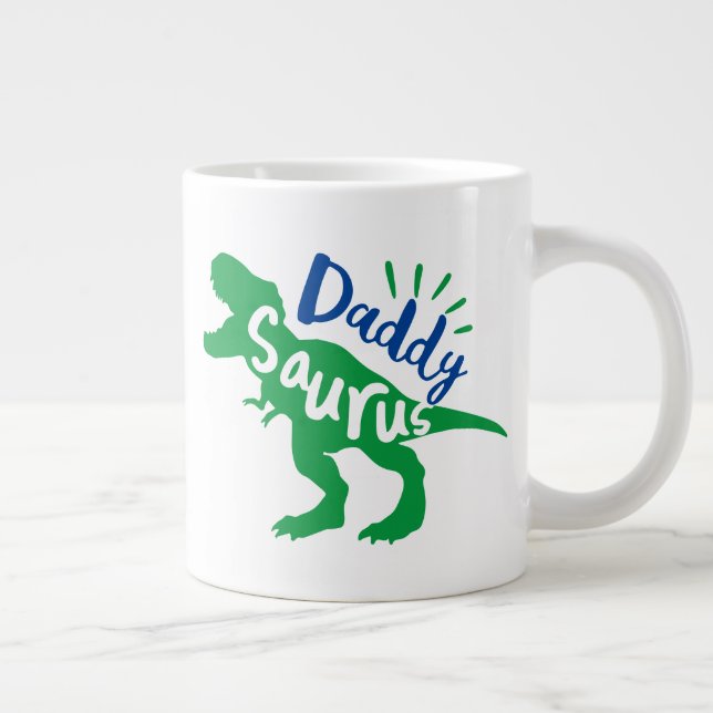 Daddy Saurus T-Rex Silhouette Giant Coffee Mug (Right)
