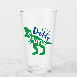 Daddy Saurus T-Rex Silhouette Glass
