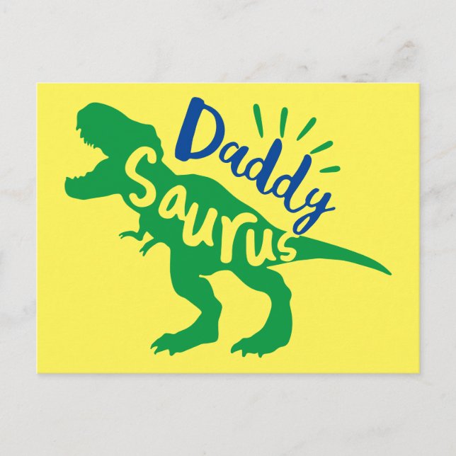 Daddy Saurus T-Rex Silhouette Postcard (Front)