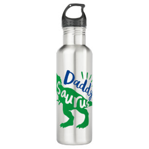 Daddy Saurus T-Rex Silhouette Stainless Steel Water Bottle