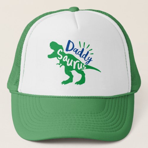 Daddy Saurus T_Rex Silhouette Trucker Hat