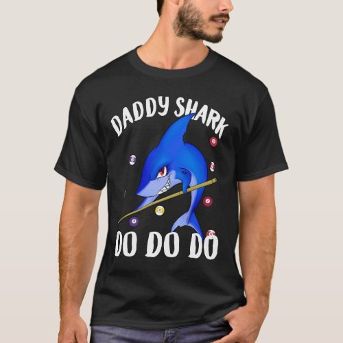 Daddy Shark Billiards T_Shirt