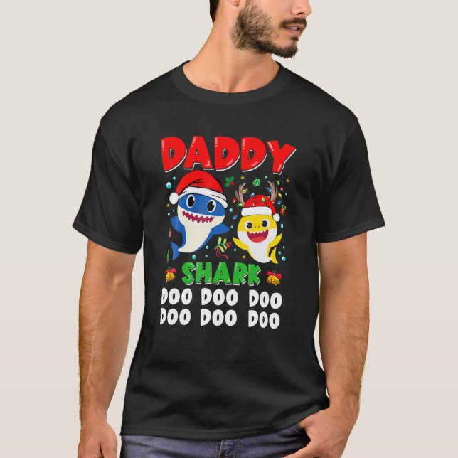 Daddy Shark Christmas Doo Family Matching Funn T-Shirt (Front)