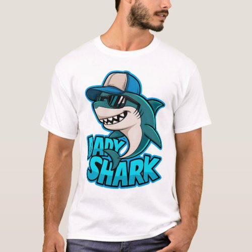 Daddy Shark Cool Dad Vibes T_shirt
