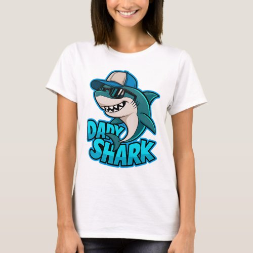 Daddy Shark Cool Dad Vibes T_shirt