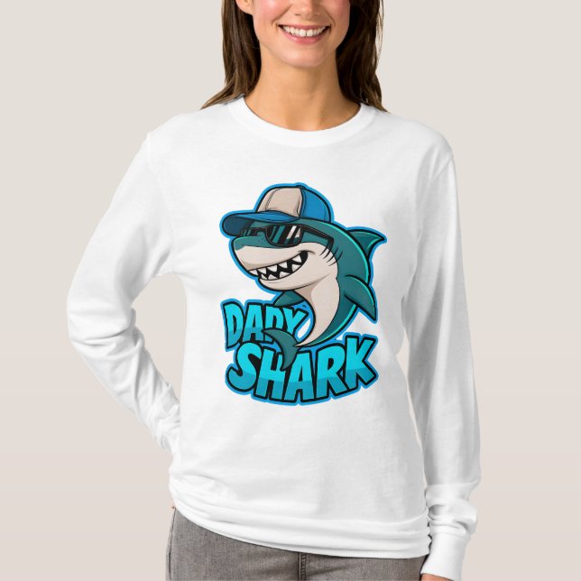 Daddy Shark Cool Dad Vibes T-shirt (Front)