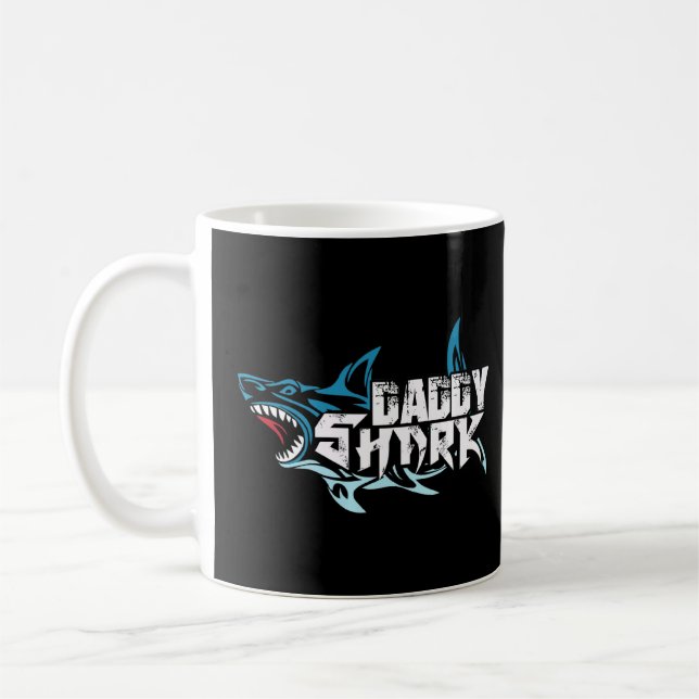 Daddy Shark Diver Surfer Ocean Underwater World Se Coffee Mug (Left)