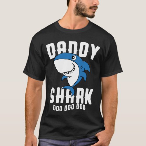 Daddy Shark Doo Doo Birthday Halloween Christmas T_Shirt