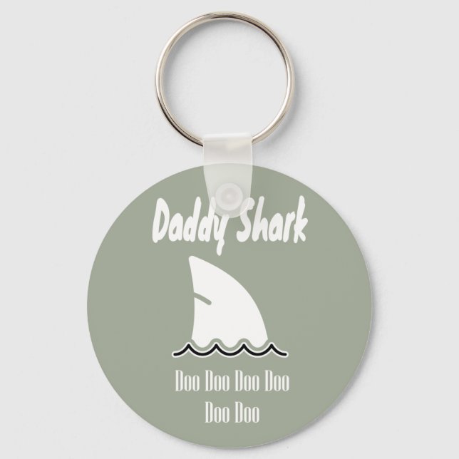 Daddy Shark Doo Doo Trendy Cute Song Keychain (Front)