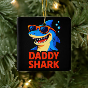 Daddy Shark Father's Day Gifts Ceramic Ornament