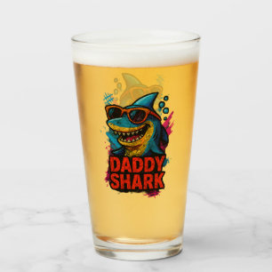 Daddy Shark Father's Day Gifts Glass