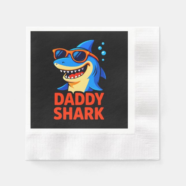Daddy Shark Father's Day Gifts Napkins (Front)