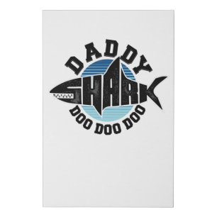 Daddy Shark Faux Canvas Print