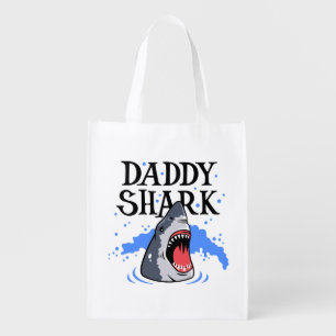 Daddy Shark - Great White Grocery Bag