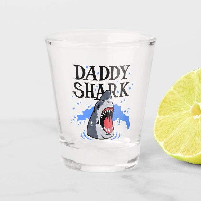 Daddy Shark - Great White Shot Glass (Front)