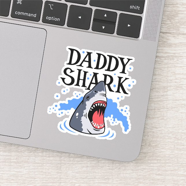 Daddy Shark - Great White Sticker (Detail)