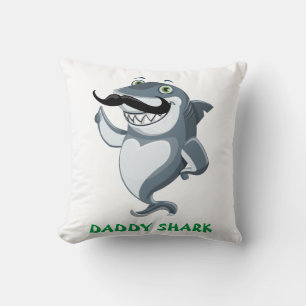 Daddy Shark Mommy Shark Throw Pillow