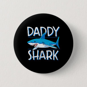 Daddy Shark T Shirt Fathers Day Gifts Family Match Button