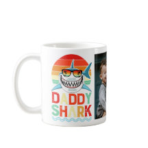Daddy Shark Vintage Fathers Day Photo Coffee Mug