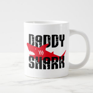Daddy Shark Worn Graphic Giant Coffee Mug