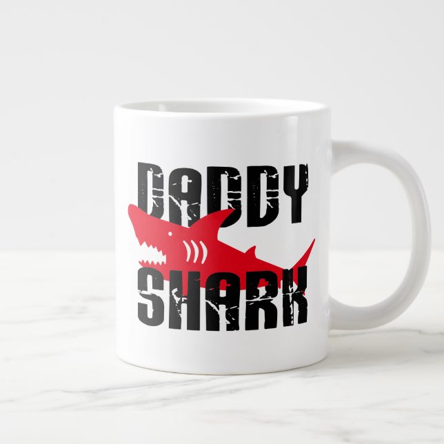 Daddy Shark Worn Graphic Giant Coffee Mug (Right)