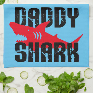 Daddy Shark Worn Graphic Kitchen Towel