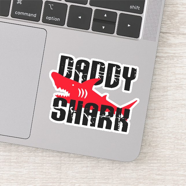 Daddy Shark Worn Graphic Sticker (Detail)