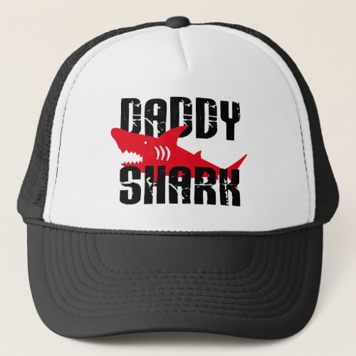 Daddy Shark Worn Graphic Trucker Hat