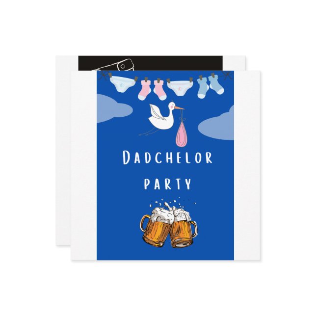 daddy shower diaper dadchelor , beer party  invitation (Front/Back In Situ)