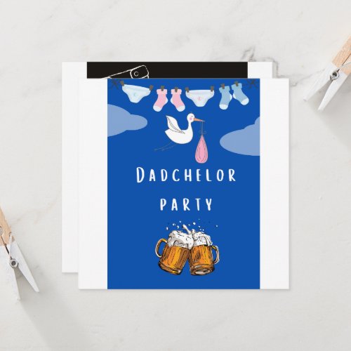 daddy shower diaper dadchelor  beer party  invitation