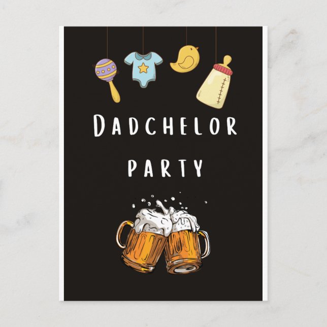 daddy shower diaper dadchelor party invites (Front)