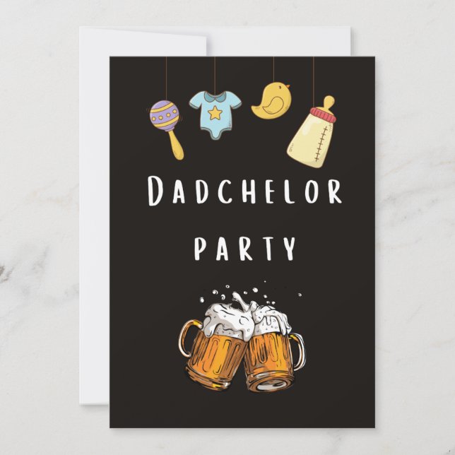 daddy shower diaper dadchelor party invites (Front)