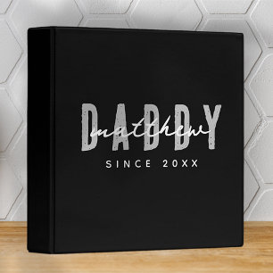 Daddy Since 20XX Modern Elegant Simple 3 Ring Binder