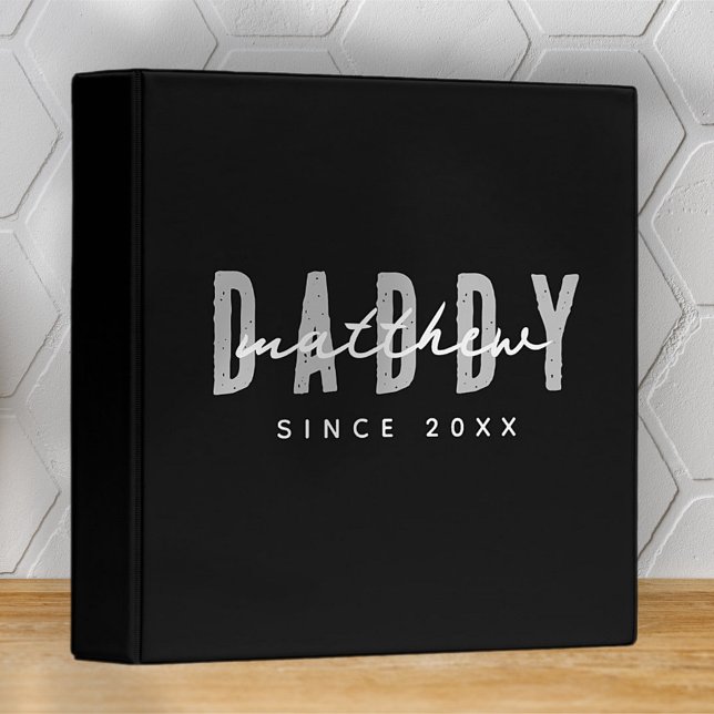 Daddy Since 20XX Modern Elegant Simple 3 Ring Binder (Creator Uploaded)