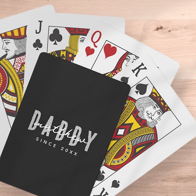 Daddy Since 20XX Modern Elegant Simple Poker Cards (Creator Uploaded)
