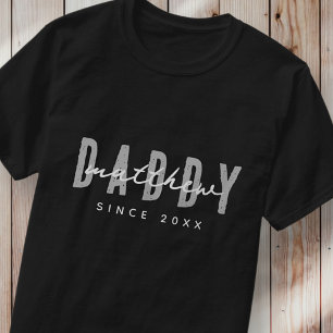 Daddy Since 20XX Modern Elegant Simple T-Shirt