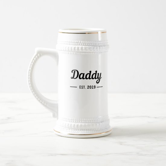 Daddy since year text  beer stein