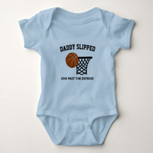 Daddy slipped one past the defense basketball baby bodysuit