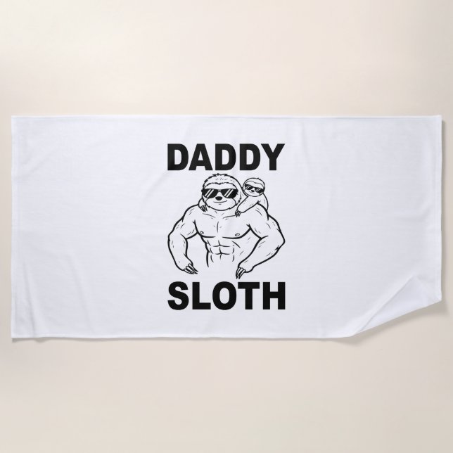 Daddy Sloth Beach Towel (Front)