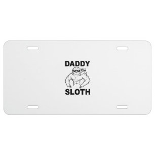 Daddy Sloth License Plate