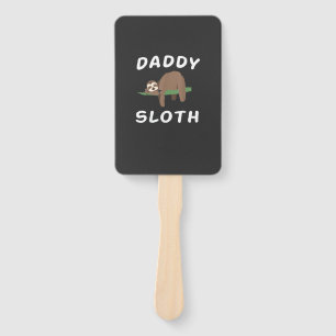 Daddy Sloth Matching Family Funny Sleeping sloths  Hand Fan