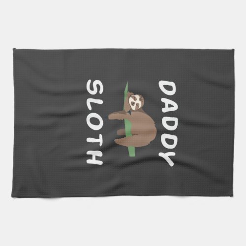 Daddy Sloth Matching Family Funny Sleeping sloths  Kitchen Towel
